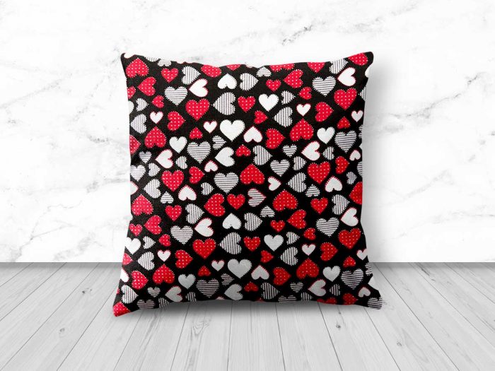 Pretty Red Heart Design Cushion from Handmade Gift Company