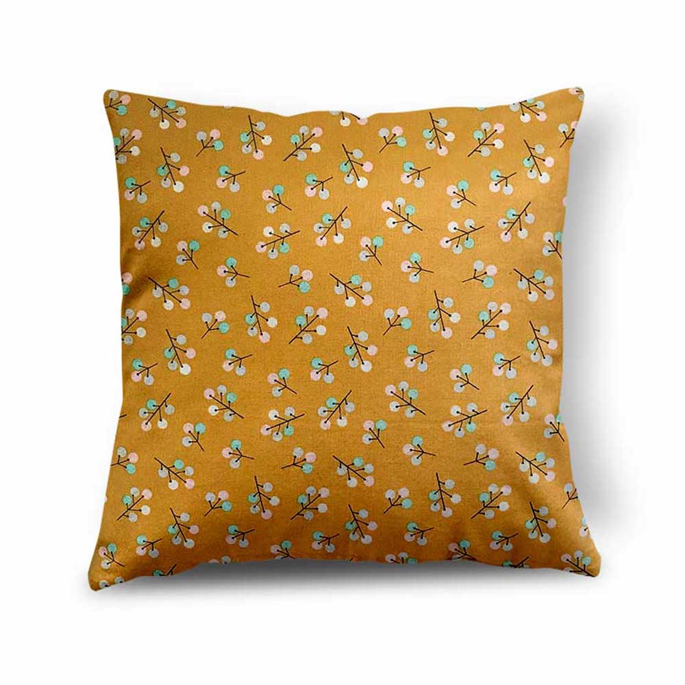 Gold Floral Design Cushion from Handmade Gift Company