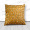Gold Floral Design Cushion from Handmade Gift Company