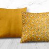 Gold Floral Design Cushion from Handmade Gift Company