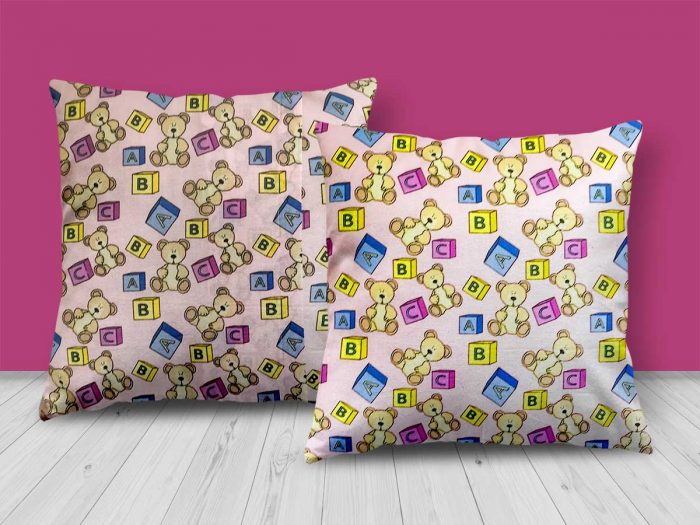 Alphabet & Teddy Design Cushion - Image 2