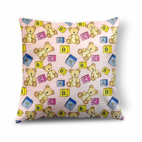 Alphabet & Teddy Design Cushion