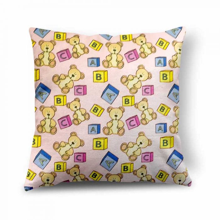 Alphabet & Teddy Design Cushion