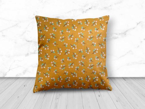 Gold Floral Design Cushion from Handmade Gift Company
