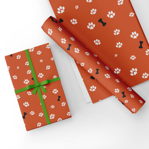 Dog Gift Wrap Orange