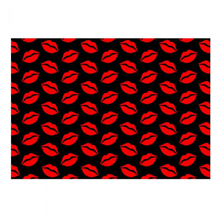 Handmade Gift Company Red/Black Lips Gift Wrapping Paper