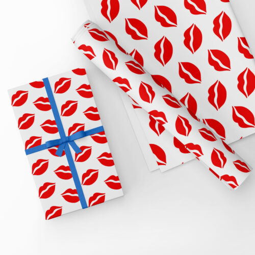 Lips Gift Wrap White