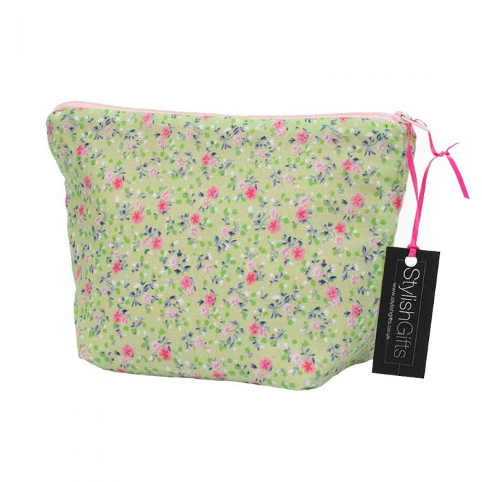Pink & Green Floral Cosmetic Bag from 'Handmade Gift Company'