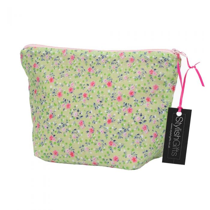 Pink & Green Floral Cosmetic Bag from 'Handmade Gift Company'