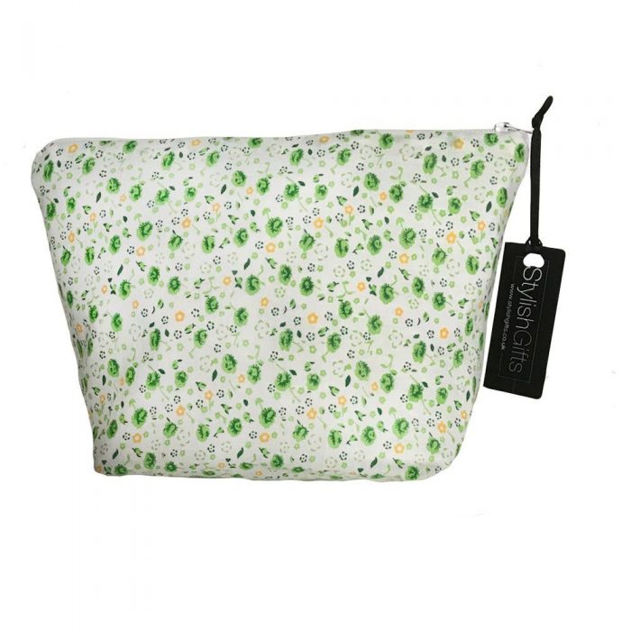 Green Floral/Dots Cosmetic Bag