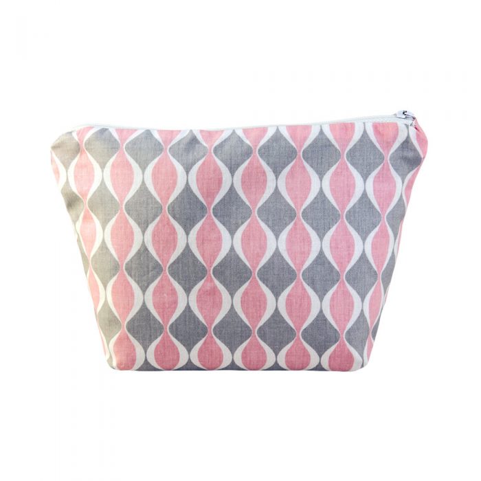 Pink Geometric Cosmetic Bag