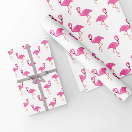 Wholesale White Flamingo Gift Wrap