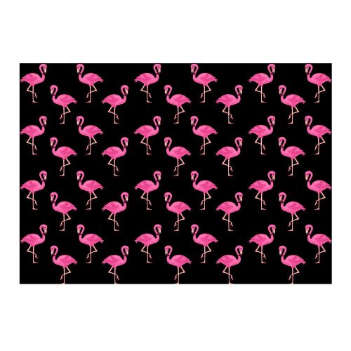 Pink Flamingo Gift Wrap-Black Background-Handmade Gift Company