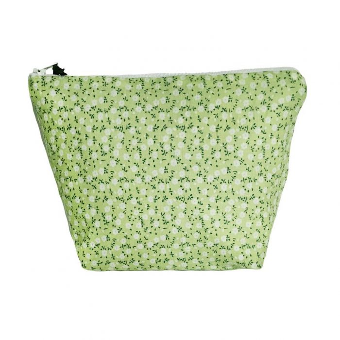 Green Floral Cosmetic Bag