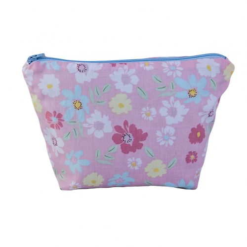 Pink Floral Cosmetic Bag