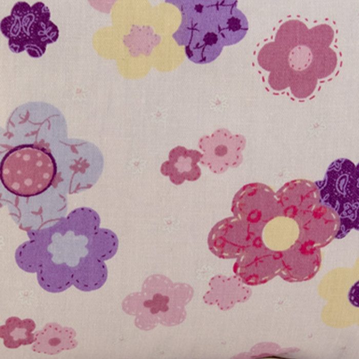 Puple Floral Cotton Cosmetic Bag