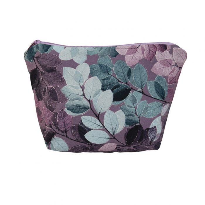 Purple Leaf Cosmetic Bag