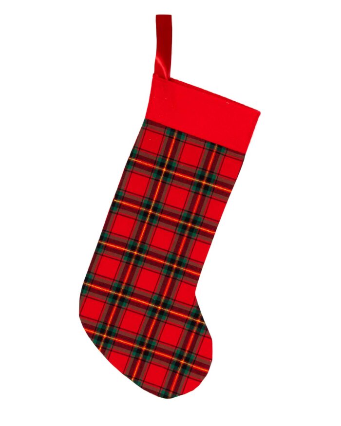 Handmade Christmas Stocking-Red Tartan