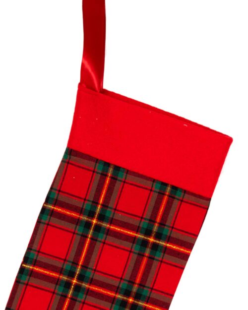 Handmade Christmas Stocking-Red Tartan