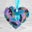 Floral Hanging Heart Decoration-Purple-CHH13