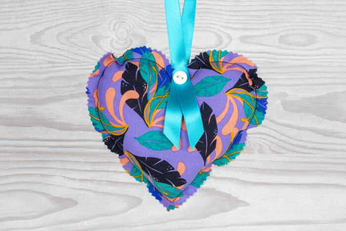 Floral Hanging Heart Decoration-Purple-CHH13