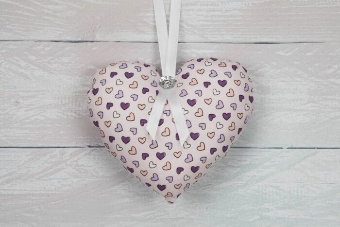 Purple-Lilac Hanging Heart Decoration