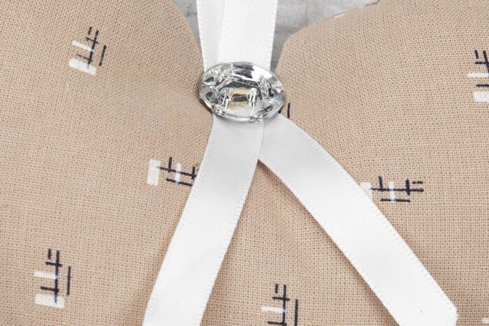 Floral Hanging Heart Decoration-Beige