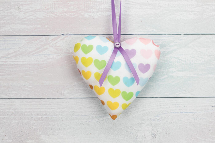 Floral Hanging Heart Decoration-Multicoloured