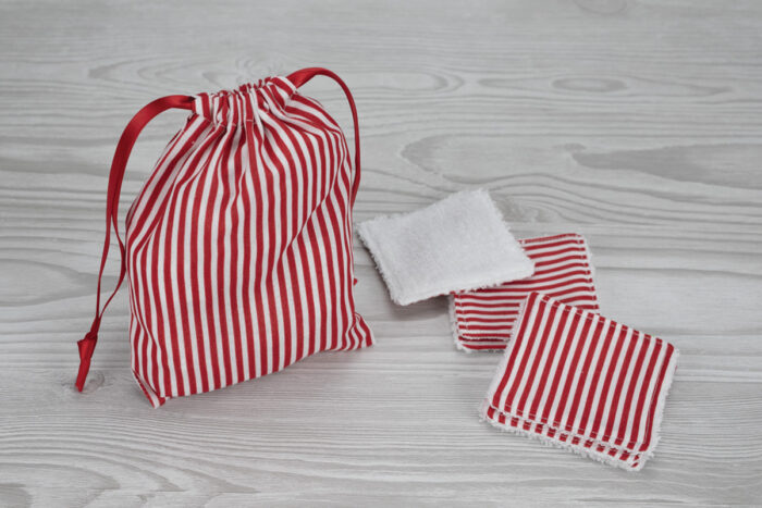 Eco-friendly Face Pads Red Stripes