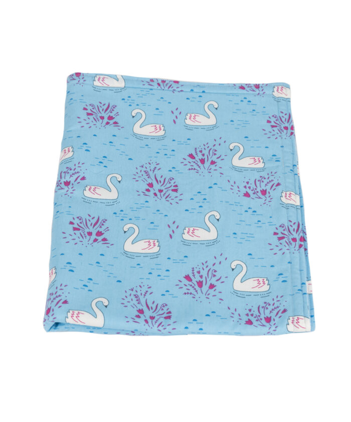 Baby Blanket Swans Blue