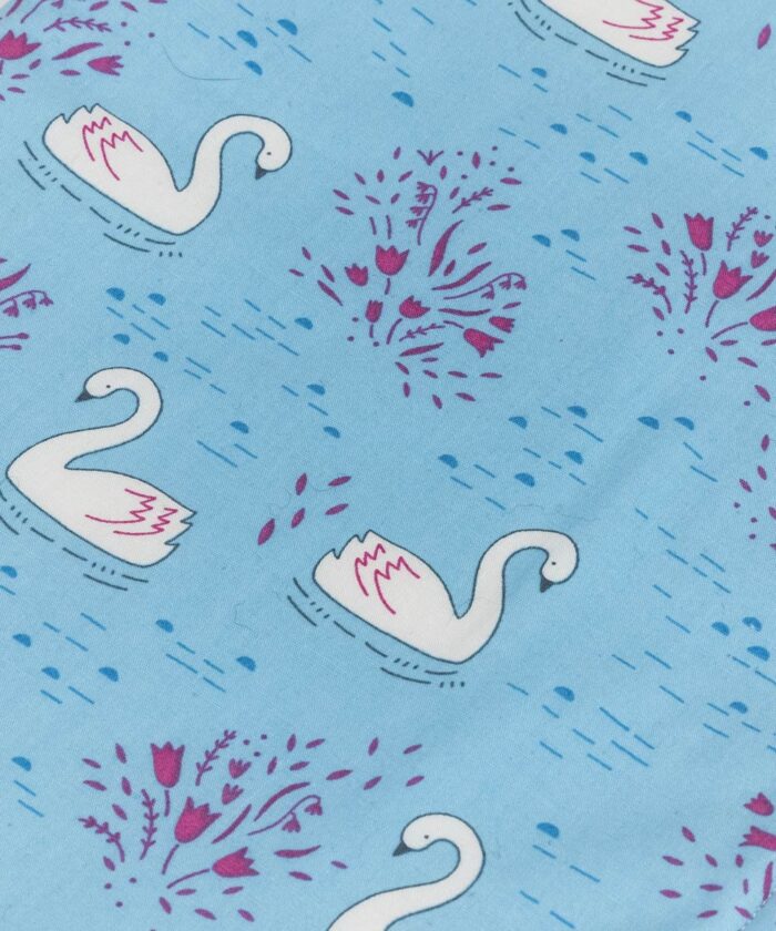 Swans Baby Blanket-Blue