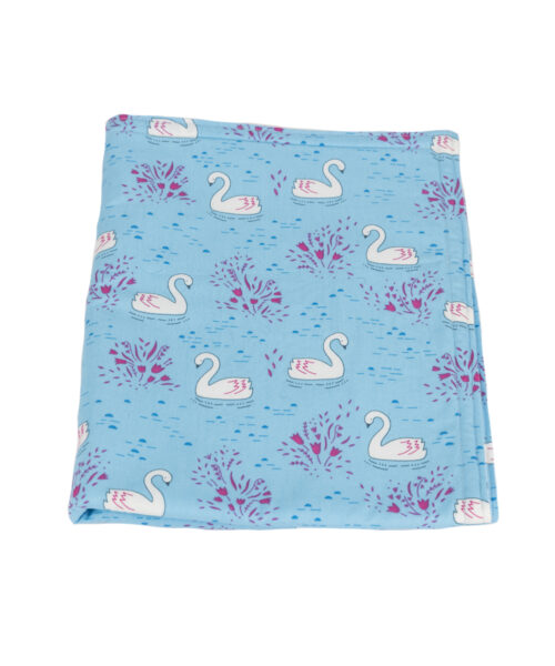 Baby Blanket Swans Blue