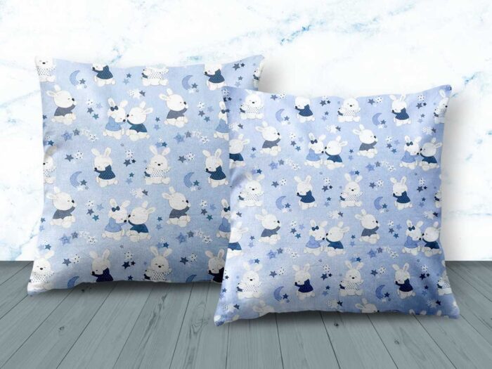 Blue Rabbit Design Cushion