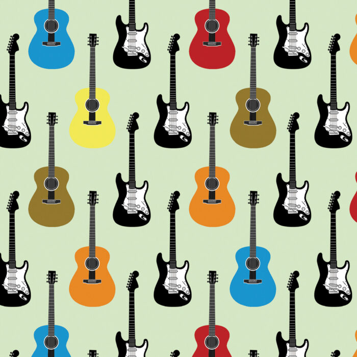 Gift Wrap Multicoloured Guitars