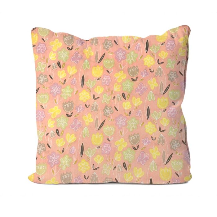 Peach Floral Design Cushion