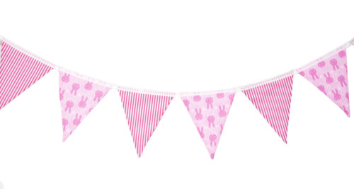 Pink Bunnies Striped Bunting