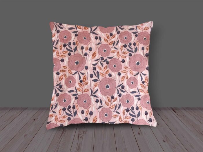 Pink Floral Design Cushion