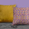 Yellow & Purple Floral Cushion - Image 2