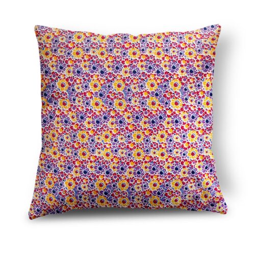 Yellow & Purple Floral Cushion