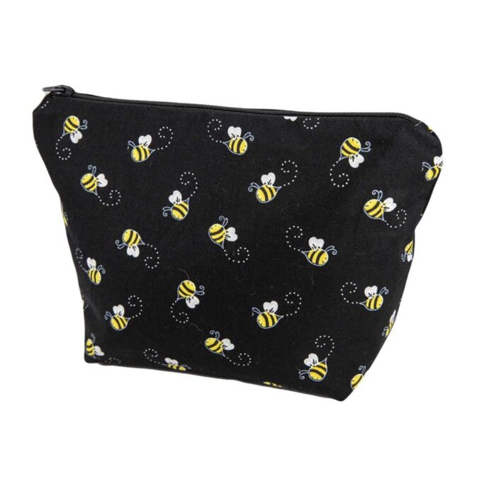 Bees Cosmetic Bag Black