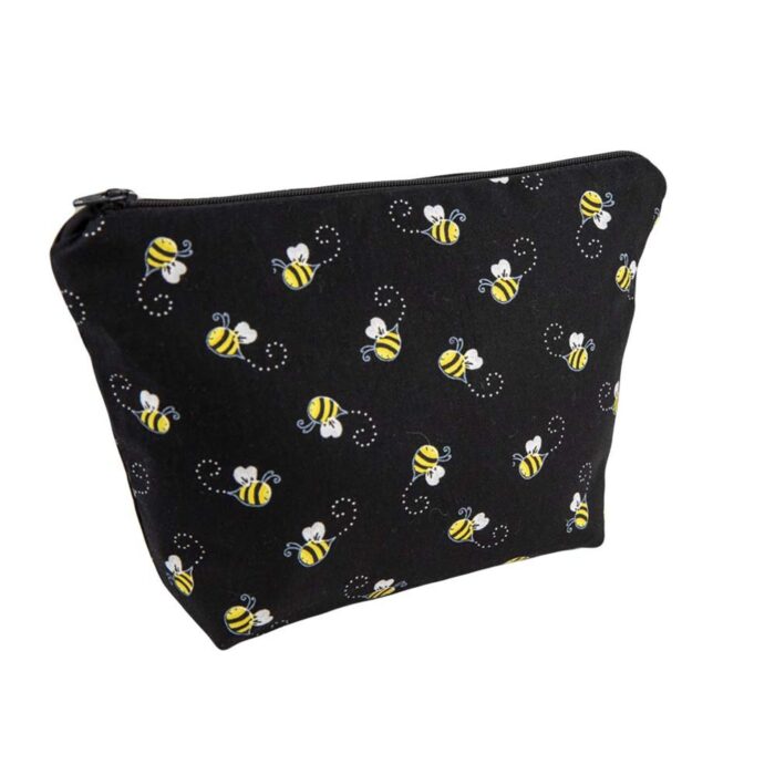 Bees Cosmetic Bag Black