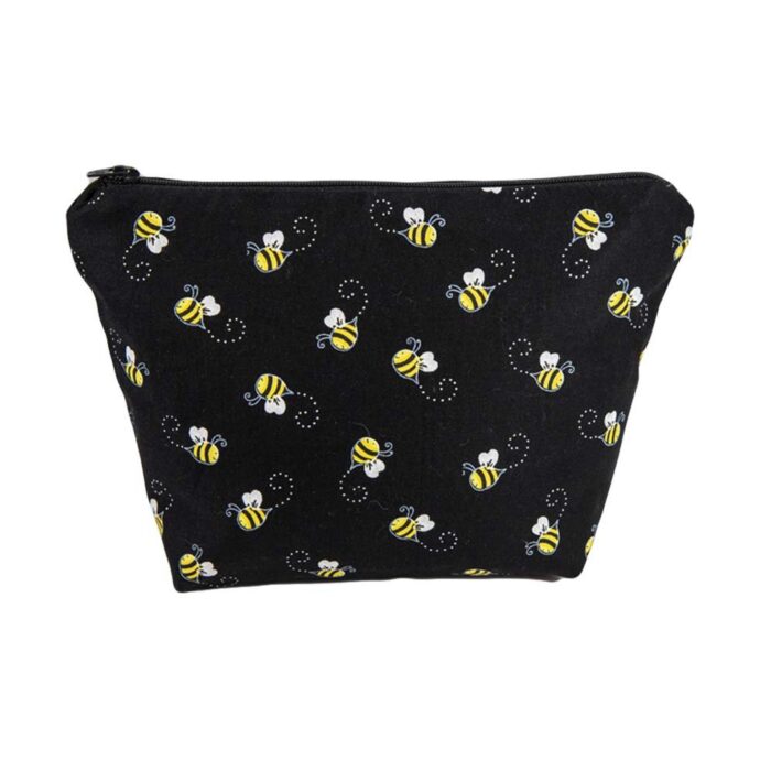 Bees Cosmetic Bag Black - Image 2