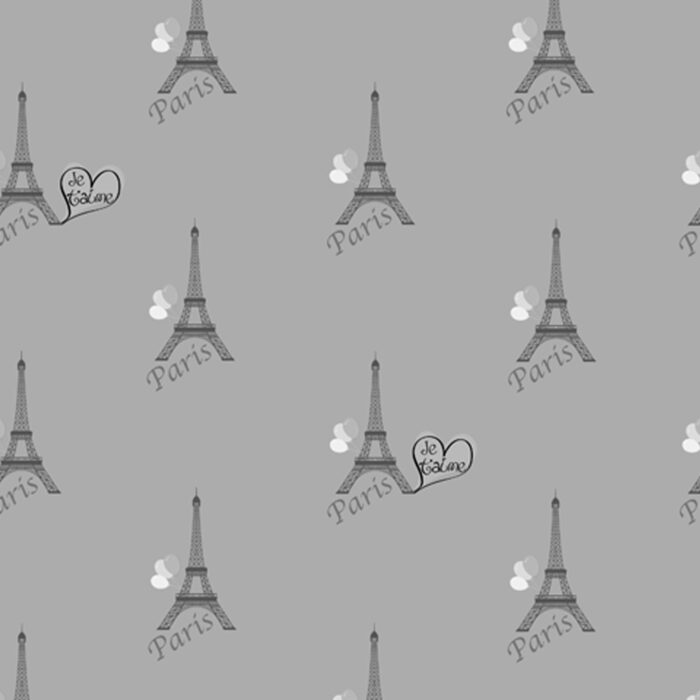 Eiffel Tower Gift Wrap-Grey