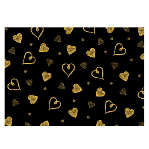 Heart Design Gift Wrap-Gold