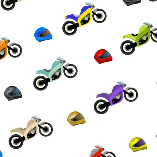 Motorbike Gift Wrap-White Background.