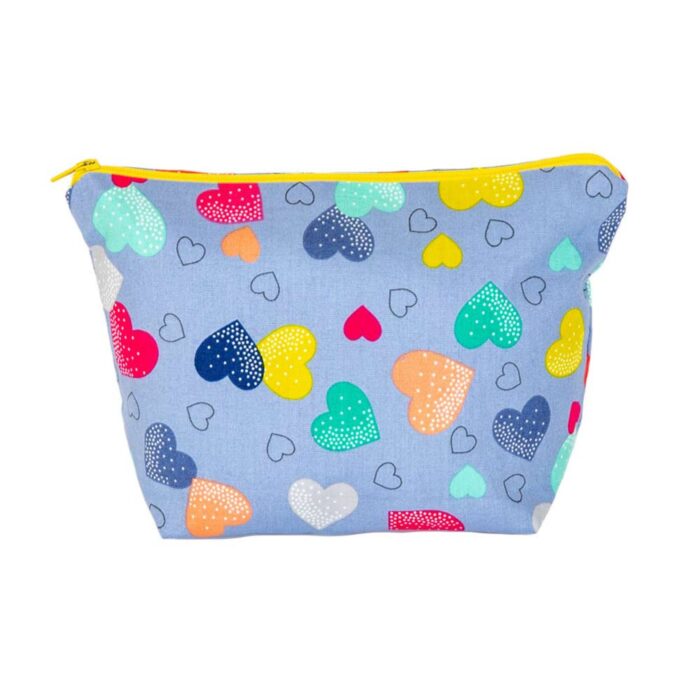 Multicoloured Hearts Cosmetic Bag