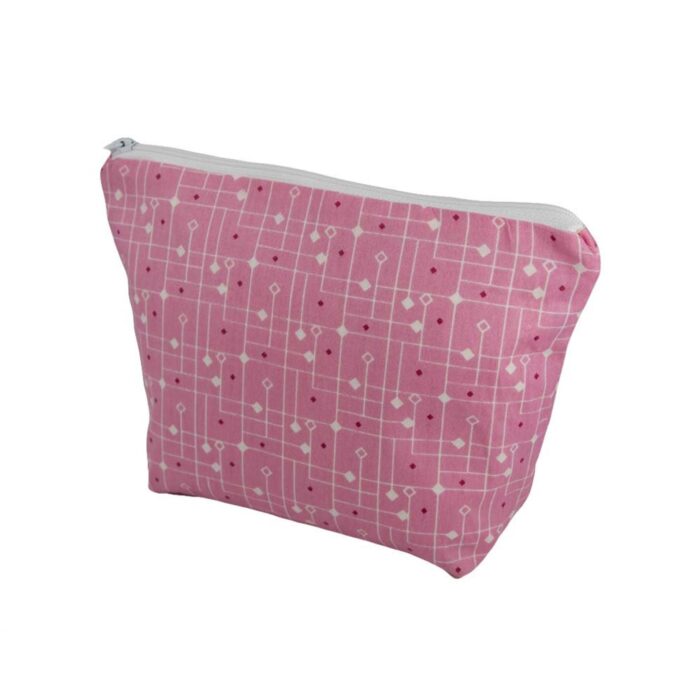 Pink Geometric Cosmetic Bag