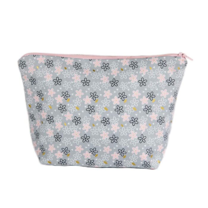 Daisy Cosmetic Bag Pink Grey
