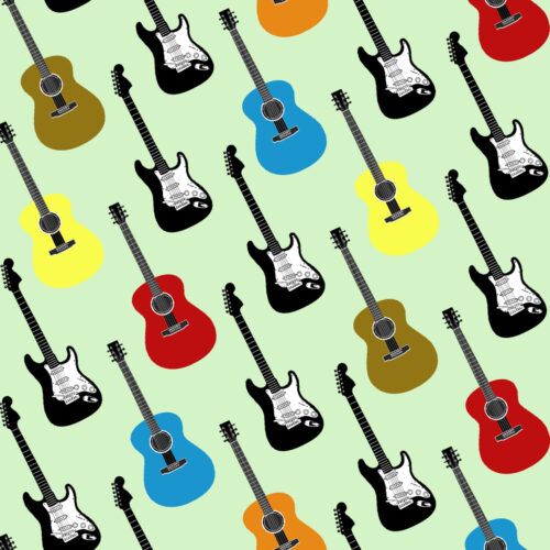 Multicoloured Guitar Gift Wrap