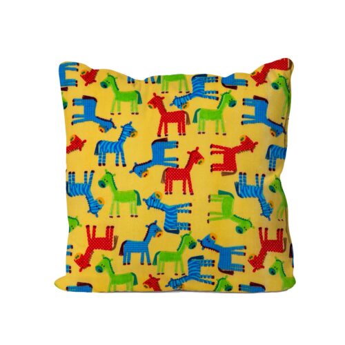 Coloured Horses Mini Cushion